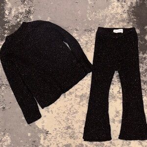 Zara Black Glitter Toddler Girl Knit Set